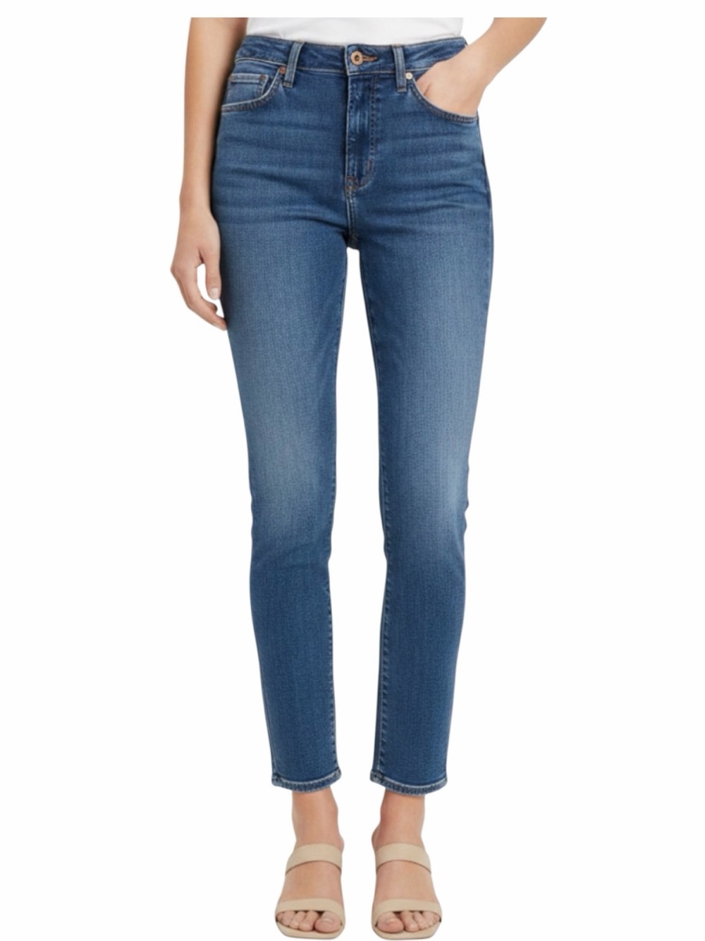 Madewell High Rise Skinny Crop Jeans Blue Denim Size 28 Women's
